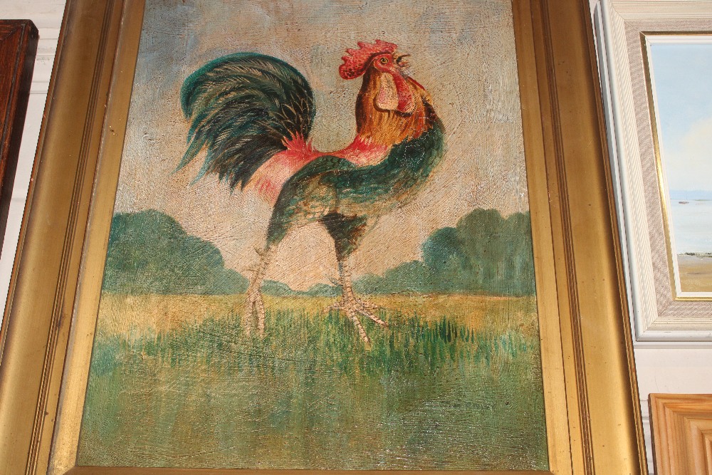 A Tom Ridley, oil on canvas depicting cockerel - Bild 2 aus 3