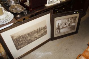 Two WWI large framed battlefield prints