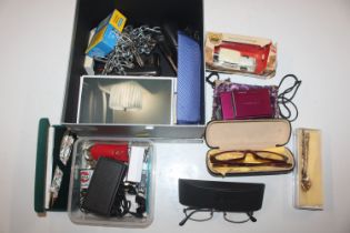 A box of sundry items to include Fuji Film digital