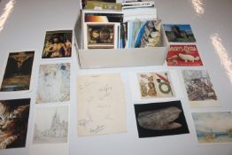 A box of various post-cards and a signed Beckenham