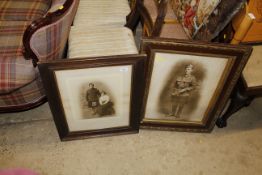 Two WWI period large framed portrait photographs o