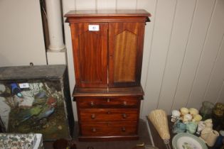 A mahogany apprentice piece linen press