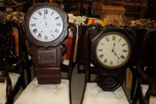 A 19th Century wall clock with inlaid decoration a