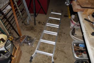 A folding aluminium step ladder