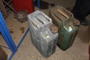 Two metal Jerry cans