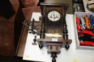 A Victorian regulator type wall clock