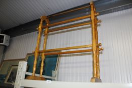 A modern pine towel rail