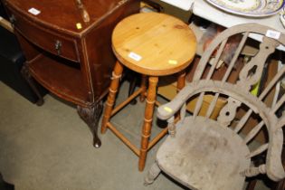 A pine kitchen stool