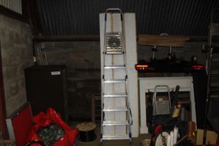 An aluminium step ladder