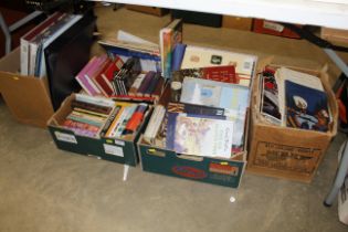 Four boxes of miscellaneous books, albums etc.