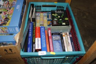 A box of miscellaneous books, DVDs etc.