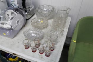 A quantity of various table glassware to include P