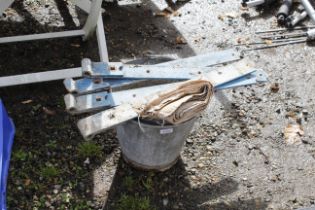 A galvanised bucket and contents