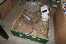 A box of ,iscellaneous table glassware