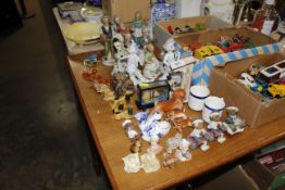 A collection of various porcelain ornaments includ