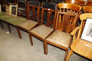 Three mid 20th Century dining chairs