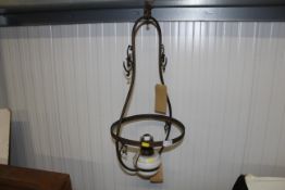 A brass and ceramic hanging lamp AF