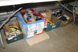 Two boxes of remote control cars etc. together wit