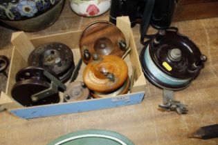 Six various vintage fishing reels to include two B