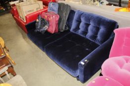 A blue Dralon upholstered Habitat sofa