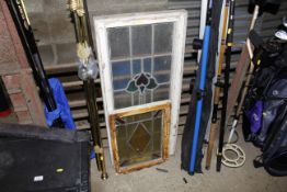 Two stained glass panels