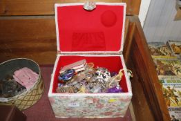 A large quantity of costume jewellery contained in