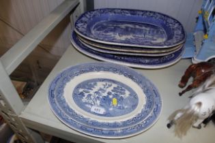 A collection of Victorian and later blue and white