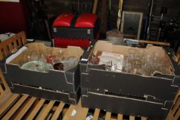 Four boxes of various table glass ware
