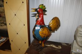 A tin ware model of a cockerel