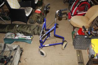 A folding mobility walker