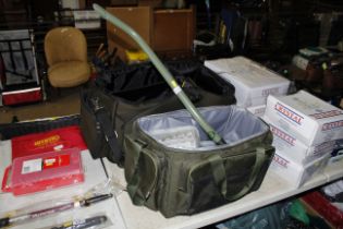 A TF Gear fishing tackle bag and contents of PVA m