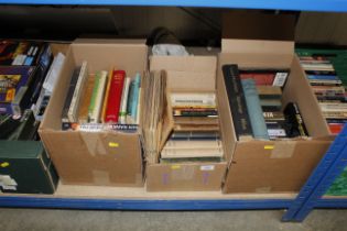 Three boxes of various books