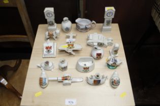 A collection of crested china souvenir ware