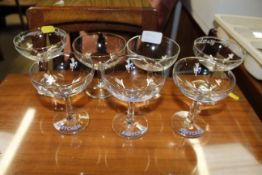 Three Babycham saucers and four others