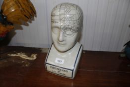A pottery phrenology head