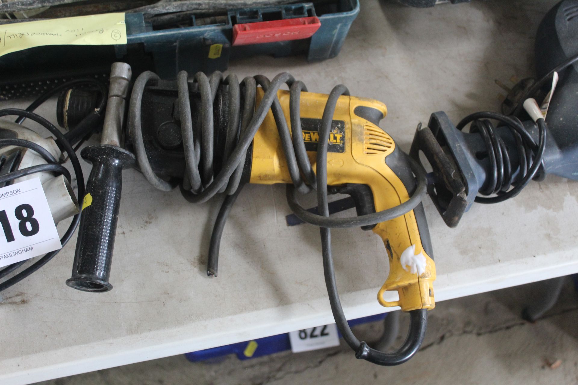 240v Fern reciprocating saw, Laser jigsaw and Dewalt hammer drill. - Image 3 of 4