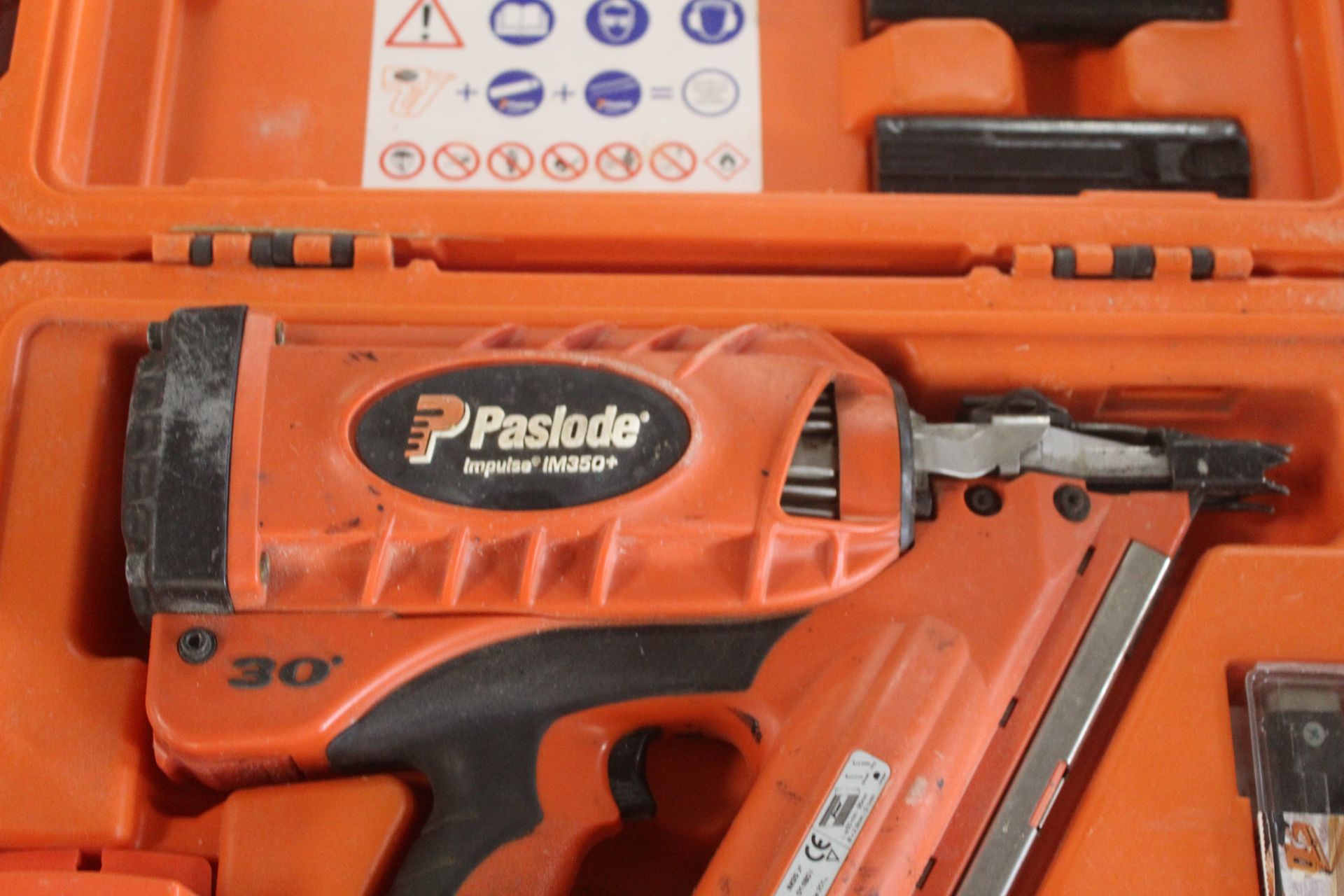 Paslode Impulse IM350 nail gun. With 2x batteries - Image 3 of 8