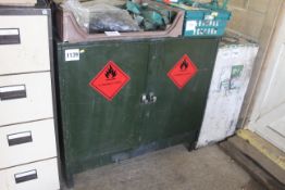 Bunded metal chemical cabinet.