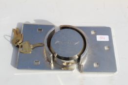 Security hasp and padlock. V