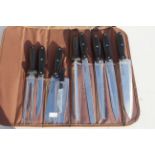 9pce knife set in bag. V