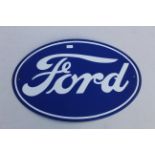 Oval Ford vitreous sign, 18inx12in. V