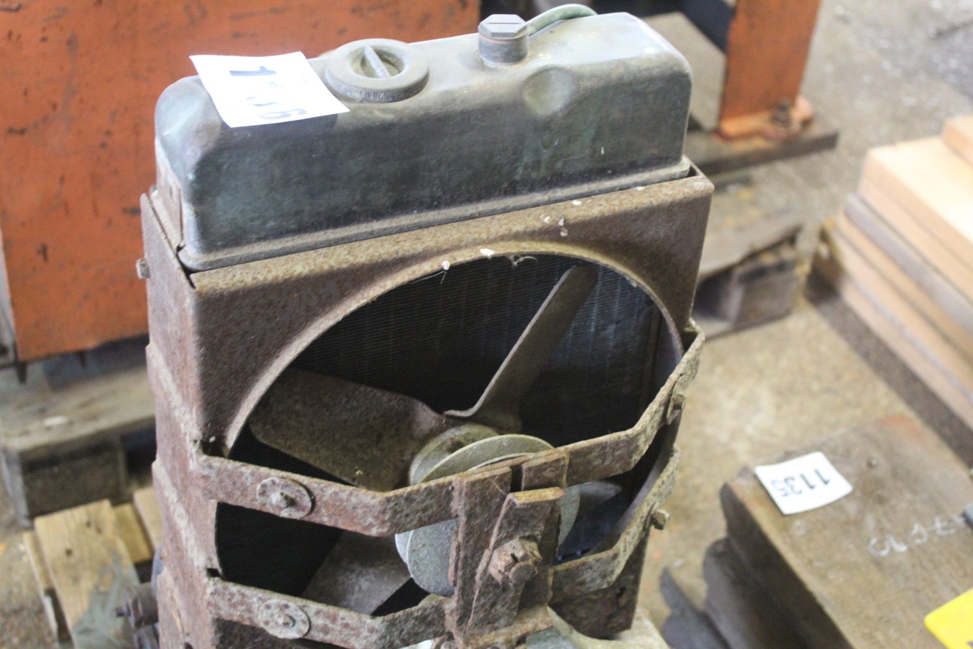 Petter AV1 diesel 5bhp water cooled stationary engine. With radiator and fan. For restoration. V - Image 5 of 8