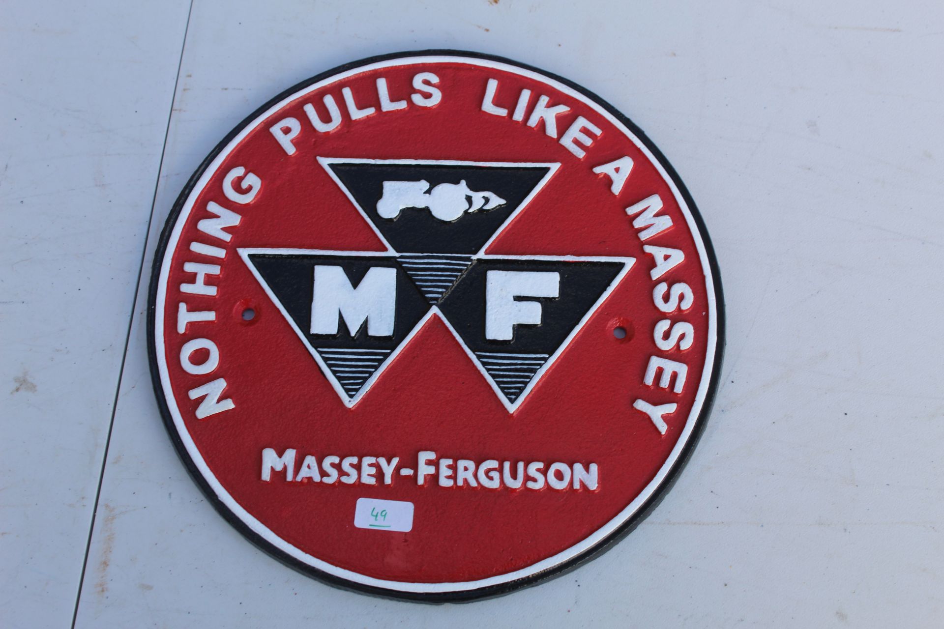 Cast Massey Ferguson sign. V