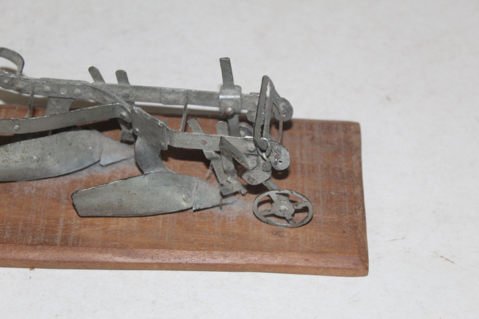 Model of a two furrow horse plough on a plinth. - Image 3 of 5