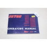 Zetor 7520-10540 Tractor Operators Manual.