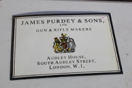 Purdey name board vitreous sign. V