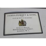 Purdey name board vitreous sign. V