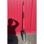 Long handled post hole spade. V