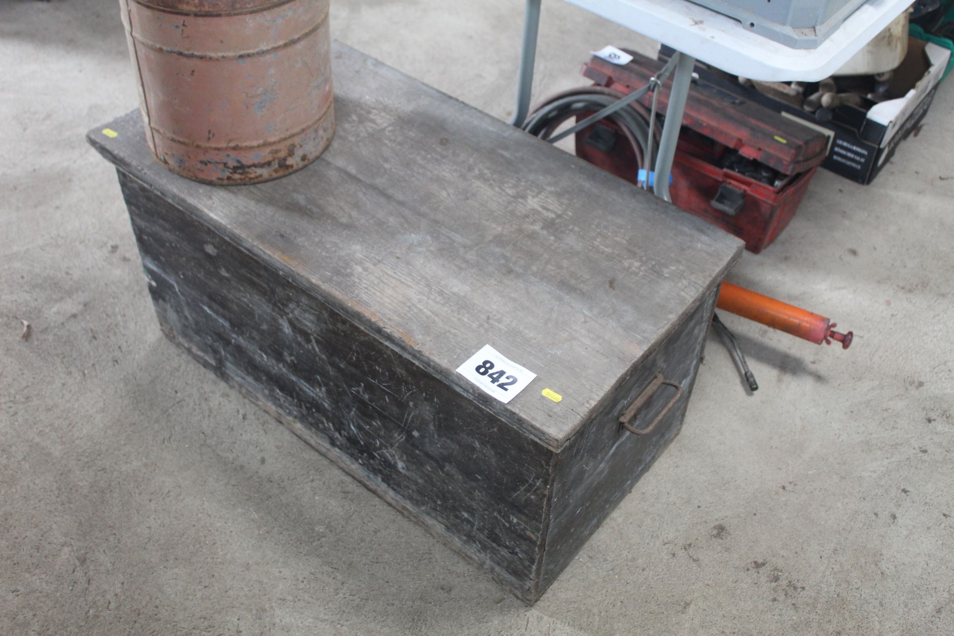 Large wooden box.