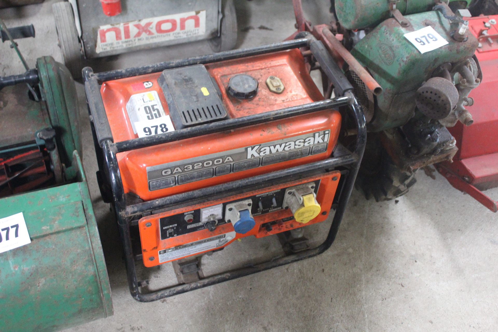 Kawasaki 3200A petrol generator.
